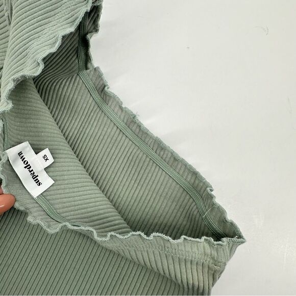 superdown Sandra One Shoulder Top Sage Green Size XS - Picture 7 of 13